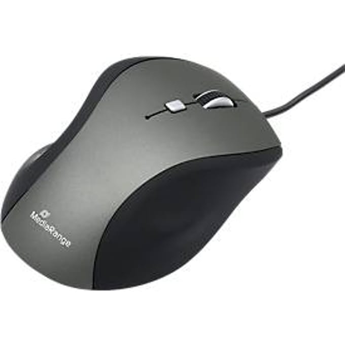 muis met 5 knoppen MediaRange MROS202, kabelaansluiting, scrollwiel, aansluiting via USB 2.0