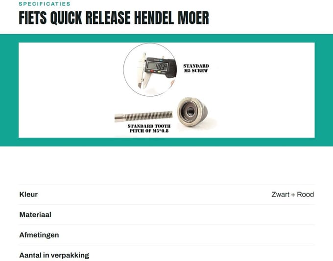 Dailygoods- Quick Release - Fiets Snelkoppeling - Antislip Moer - Aluminium Constructie - Lichtgewicht - 2 Stuks