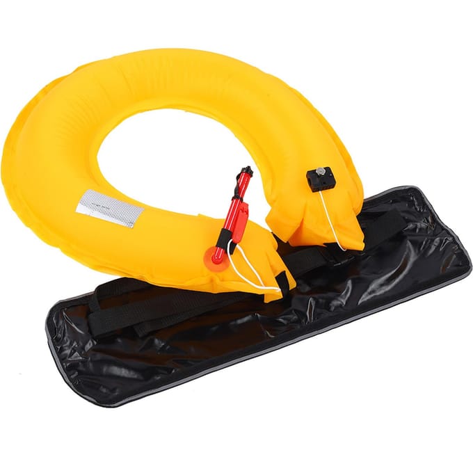 Verstelbare Opblaasbare Reddingsvest Riem Met Reflecterende Banden en Fluitje (rood)