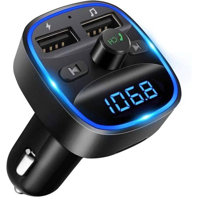 Transmetteur FM Bluetooth - LENCENT - T25 - Appel Mains Libres - Chargeur Voiture - 2 U