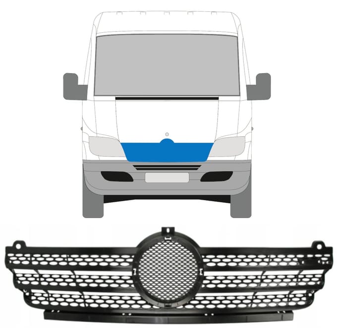 Grill voor Mercedes Sprinter 1995-2006
