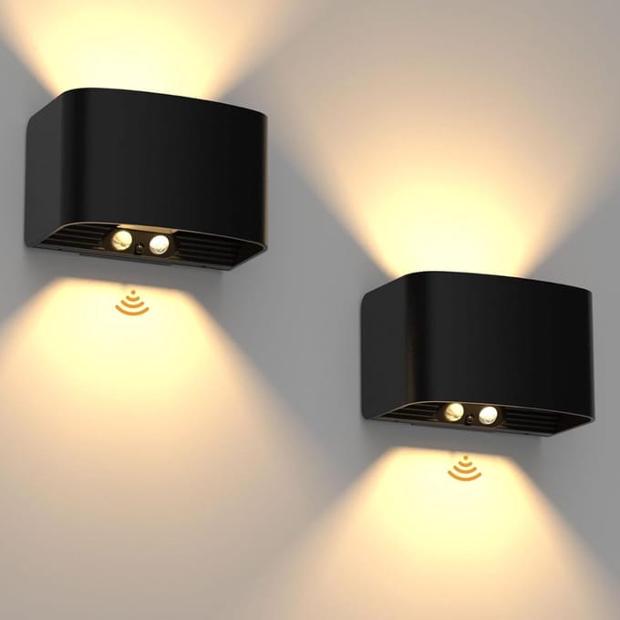 SCH® Oplaadbare Wandlamp - Wandlamp - Zwart - 18cm x 14cm x 10cm