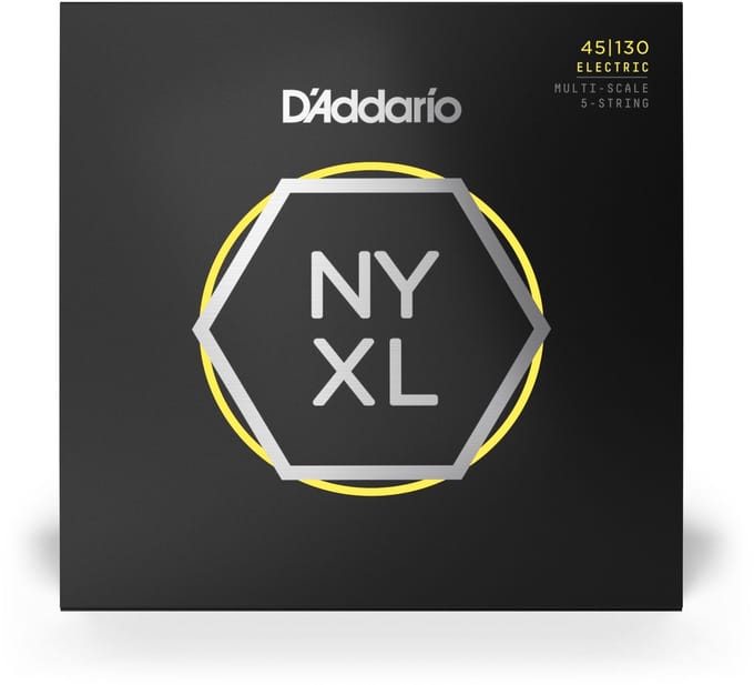 D'Addario NYXL45130MS Multi-Scale Bassnaren 5-Snarig (45-130) Regular Light