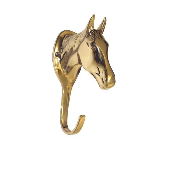 Porte bridon hoofd van paard in messing HKM