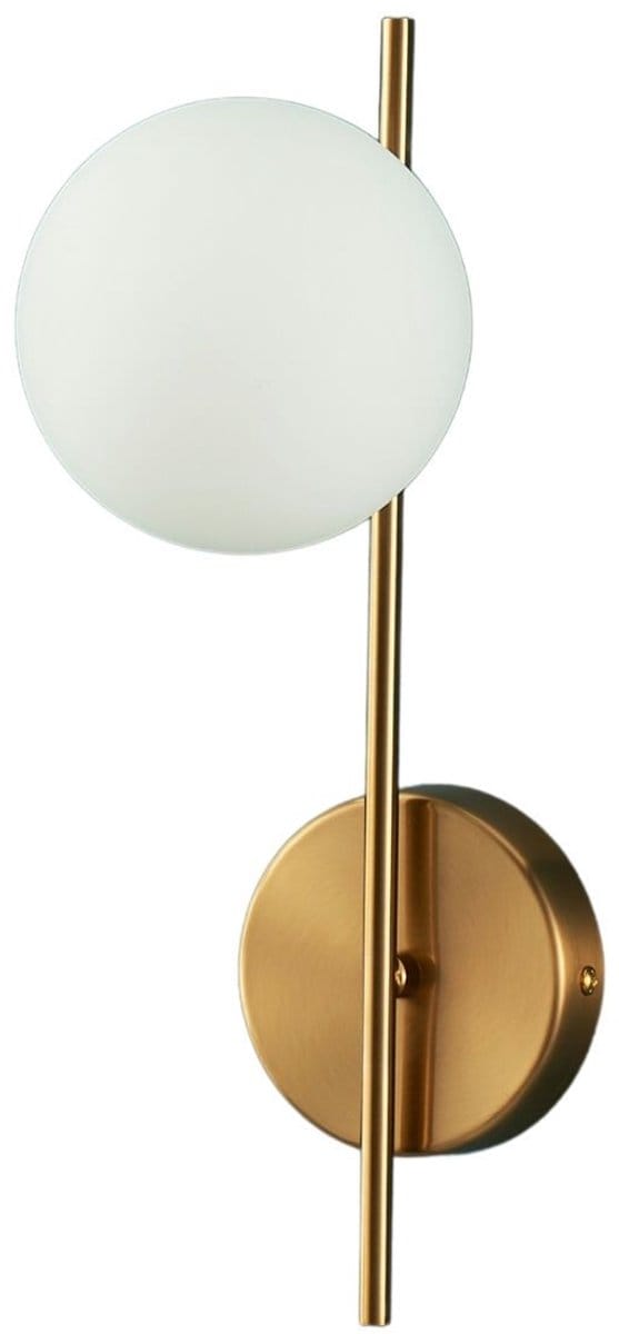 Kosilum - Neira - Wandlamp - Messing en wit - Metaal en glas