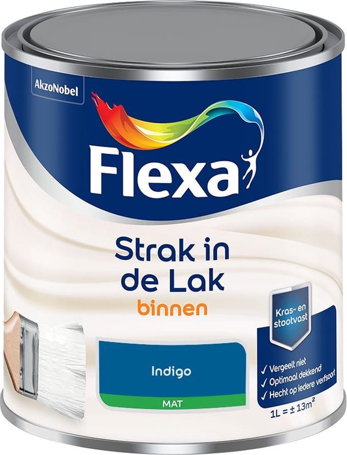 Flexa - Strak In De Lak Binnenlak Mat - Indigo - Mengverf - 1 L