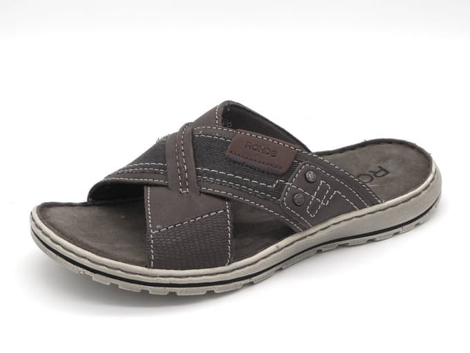 Rohde Heren Slipper - 6731-55 Taupe/Jeans - Maat 46