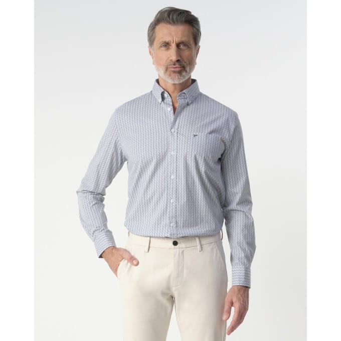 Campbell Casual Overhemd Donkerblauw Heren