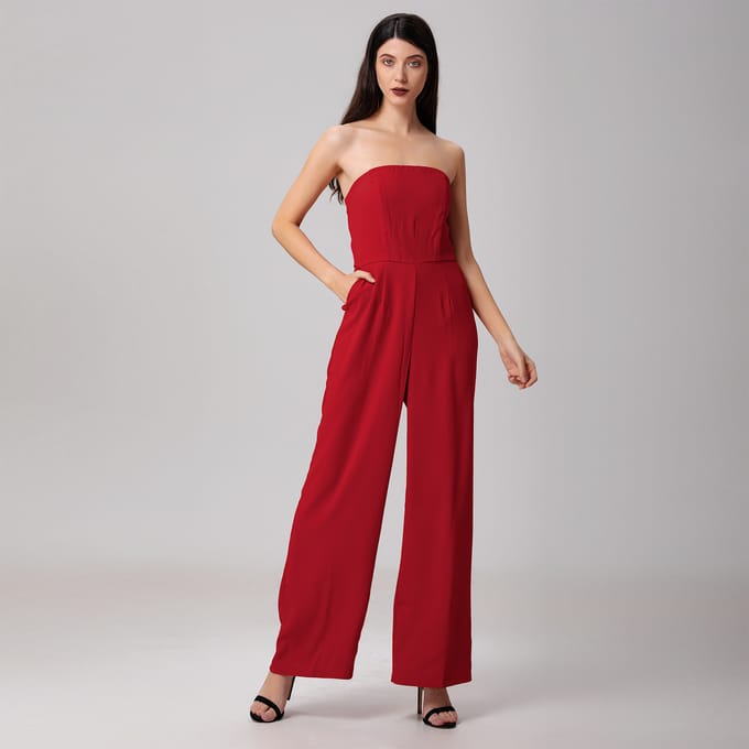 Minimalistische bustier jumpsuit