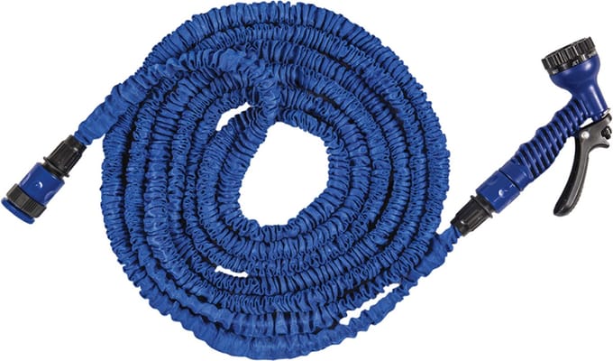 Bradas uitrekbare flexibele tuinslangset 5m - 15m blauw inclusief sproeipistool - Waterslang - Flexibel Elastisch