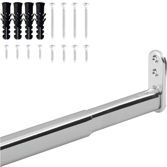Uitschuifbare kledingstang, telescoopstang, 60-90 cm, stabiele nisstang