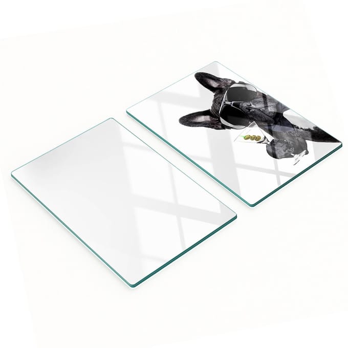 Decoratieve glazen snij- en serveerplanken Martini Pies 2x40x52 cm