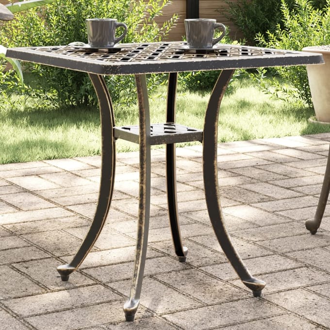 vidaXL - Tuintafel - 53x53x53 - cm - gietaluminium - bronskleurig