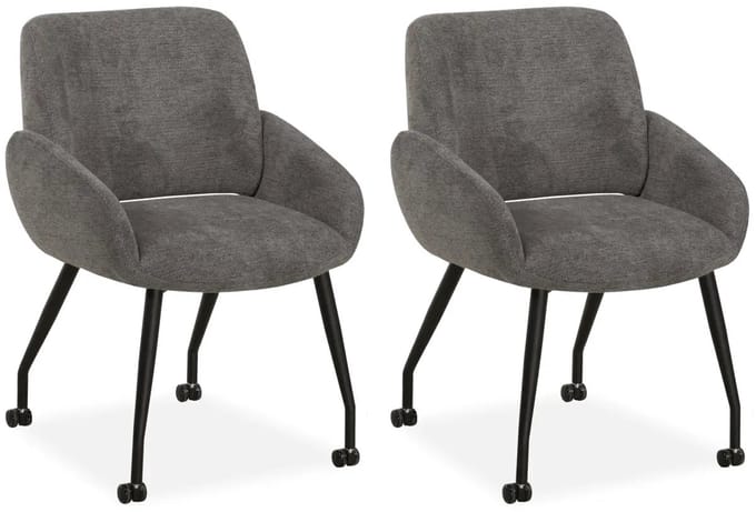 MX Sofa - Eetkamerstoel Rowan - Antraciet (set van 2 stuks)