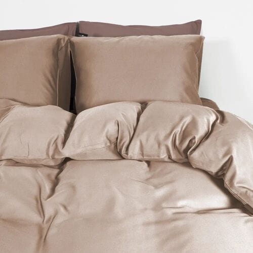 Primaviera DeLuxe Dekbedovertrek Uni Bamboe Taupe - Eenpersoons 140 x 200/220 cm + 1 kussensloop