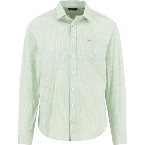 Fynch-Hatton Overhemd Texture Pattern Kent Collar Avocado / male