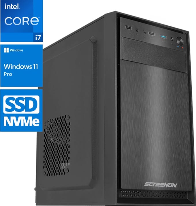 Intel Compleet PC | Intel Core i7 | 16 GB DDR4 | 500GB SSD - NVMe | RTX 2060 | Windows 11 Pro + WiFi & Bluetooth