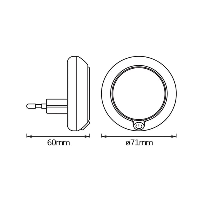 OSRAM HOMELIGHTING Lunetta Round White 4099854530616 LED-nachtlamp Warmwit Wit