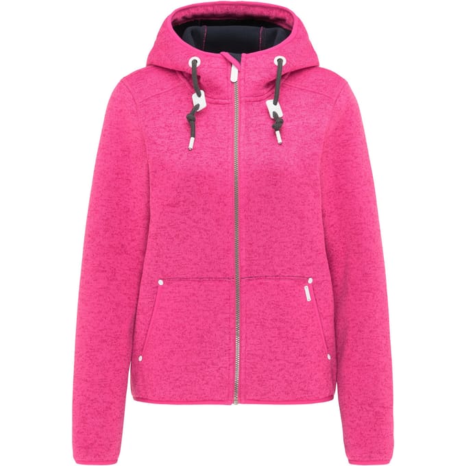 ICEBOUND Gebreide fleece jas Dames roze melange