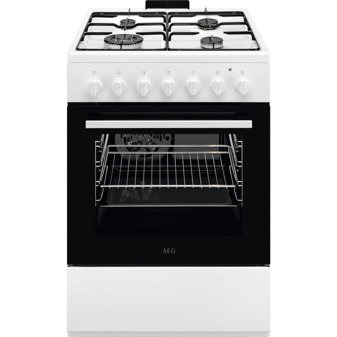 AEG Elektrisch fornuis met gaskookplaat CKB64101BW