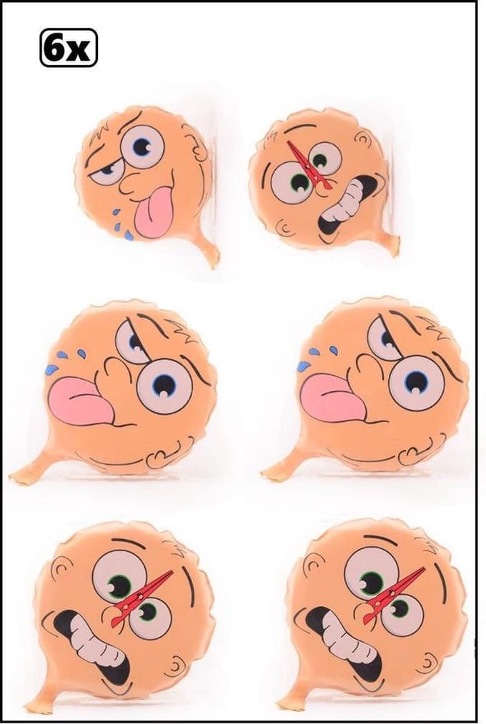 6x Jolly Jokes scheetkussen groot 2 assortie