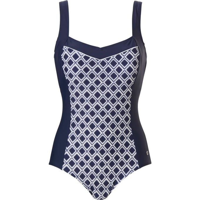 Pastunette Beach - Blue Pattern - Corrigerend Badpak - Blauw - Maat 48