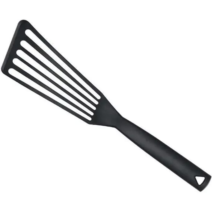 Triangle Hittebestendige Nylon Spatel met Gleuven – 32 cm – Zwart