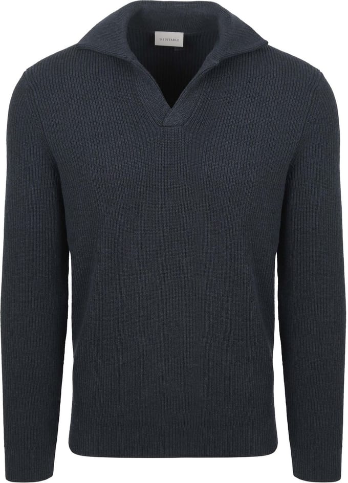 Suitable Trui Riva Knit Donkerblauw (navy) - Maat XL - Heren - Pullover