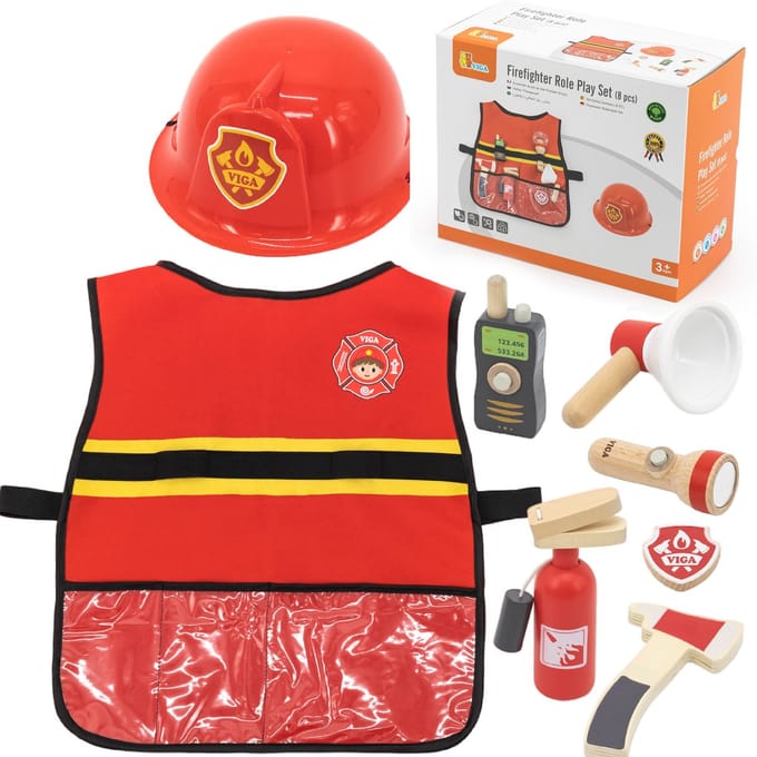 Viga Toys® - Brandweerman rollenspel set