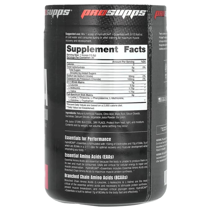 ProSupps, Hydro BCAA Plus Essentials, Saveur Pastèque, 14,6 oz (414 g)