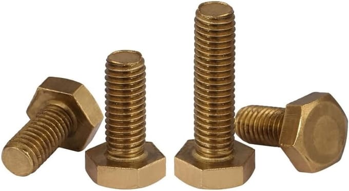 M10x30 mm Hex Schroeven van Koper en Messing - Set van 2 Stuks voor Bevestiging en Montage