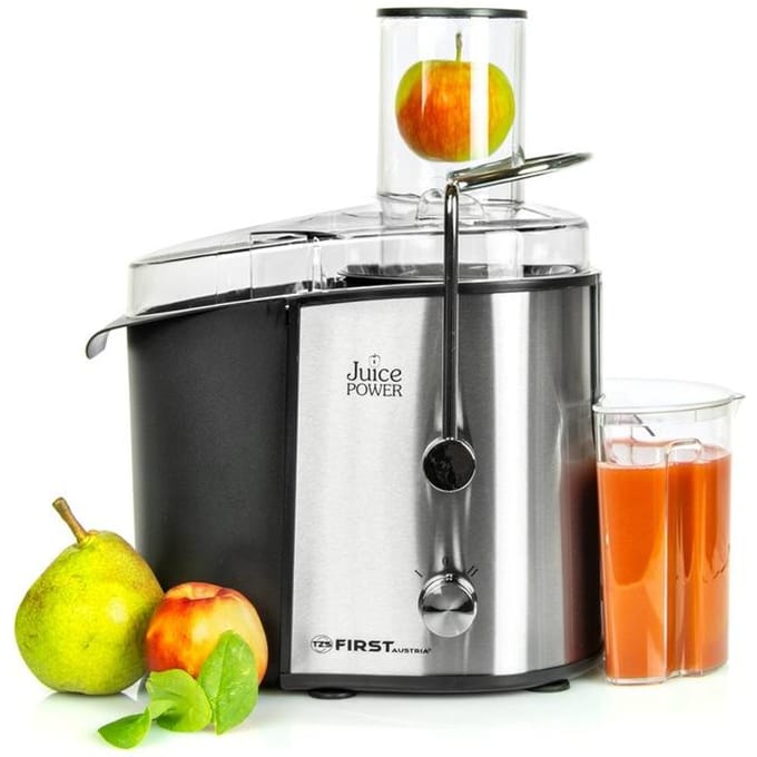 TZS First Austria Sapcentrifuge - Slowjuicer - Juicer 750ml - 2 standen - RVS - 800W - Met Pulpcontainer