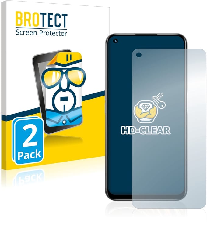 BROTECT - Screenprotector voor realme 8i - Folie Beschermfolie transparant 2 Stuks