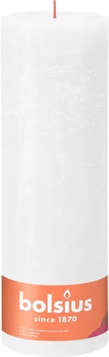 4 stuks Bolsius witte rustiek stompkaars 300/100 (200 uur) Cloudy White