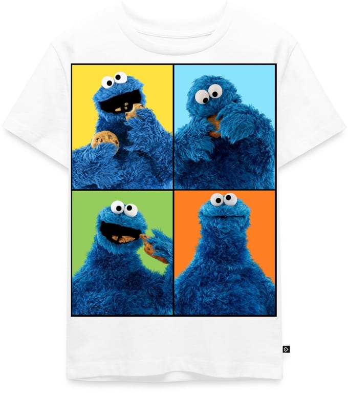 Sesamstraat Koekiemonster Kunst Premium T Shirt Kinderen