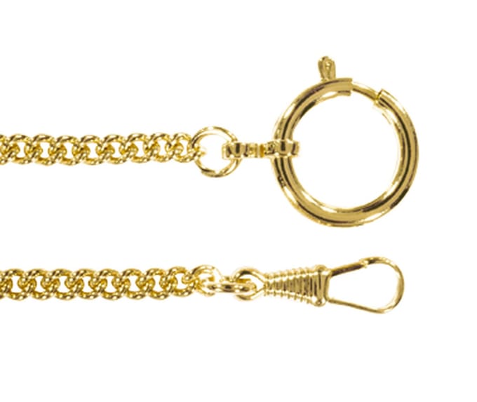 Zakhorloge ketting Verguld messing 30cm lang G