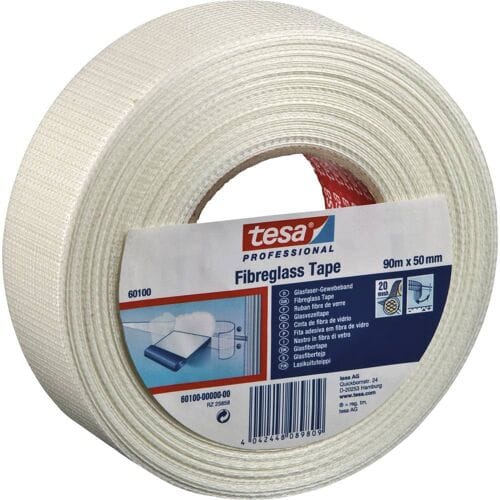tesa® Professional - Glasvezeltape - Gipsplaatverbindingen - Zelfklevend - Wit - 45m x 48mm
