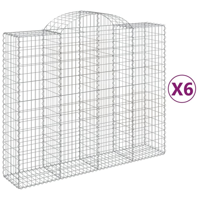 vidaXL - Schanskorven - 6 - st - gewelfd - 200x50x160/180 - cm - ijzer