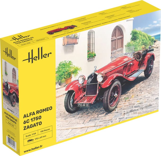 Heller Modelbouwpakket Auto - 80715 Alfa Romeo 6C 1750cc Zagato - Italiaanse Auto Plastic - 1:24 - Modelbouw