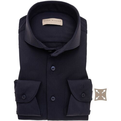 John Miller Overhemd Stretch Uni Cutaway Donker Blauw / male