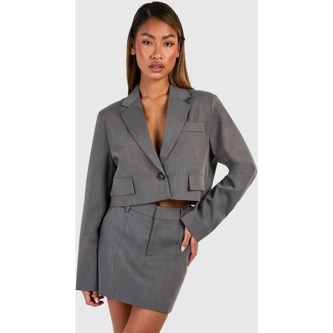 boohoo Dames Marl Micro Mini Rok | Grijze Mergel | Maat: 42