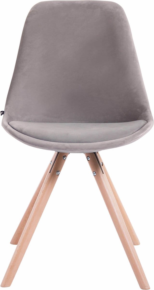 CLP Toulouse - Eetkamerstoel - Rond frame - Fluweel grijs natura