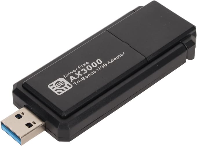 WiFi 6E USB-netwerkadapter 5400 Mbps - USB 3.0 tri-band 2,4/5/6 GHz voor Windows 10/11