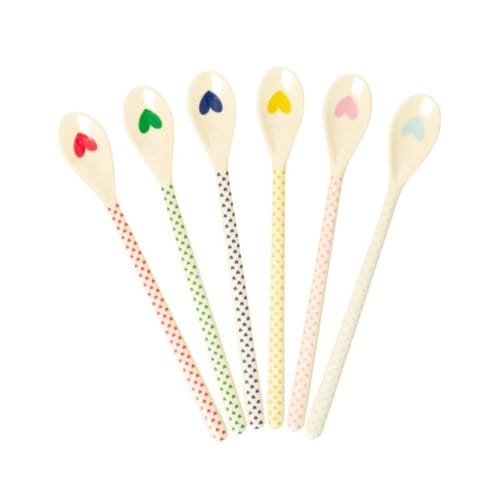 Rice melamine latte macchiato lepel favorite hearts, assorti