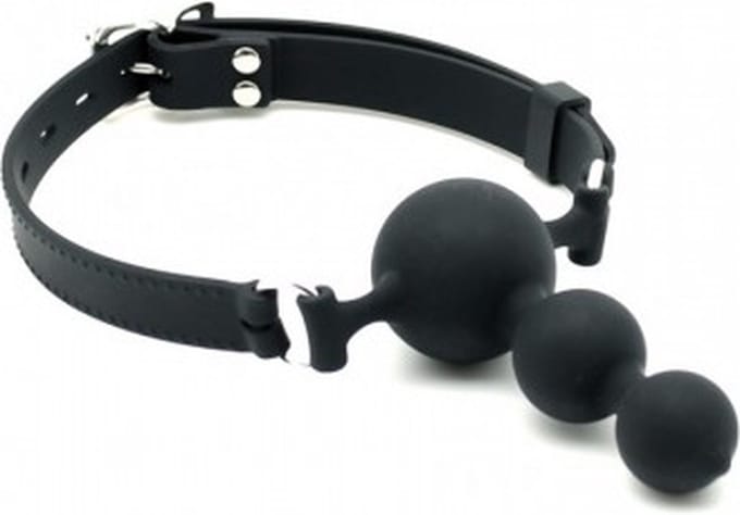 Bondage Play - siliconen mondknevel met 3 ballen