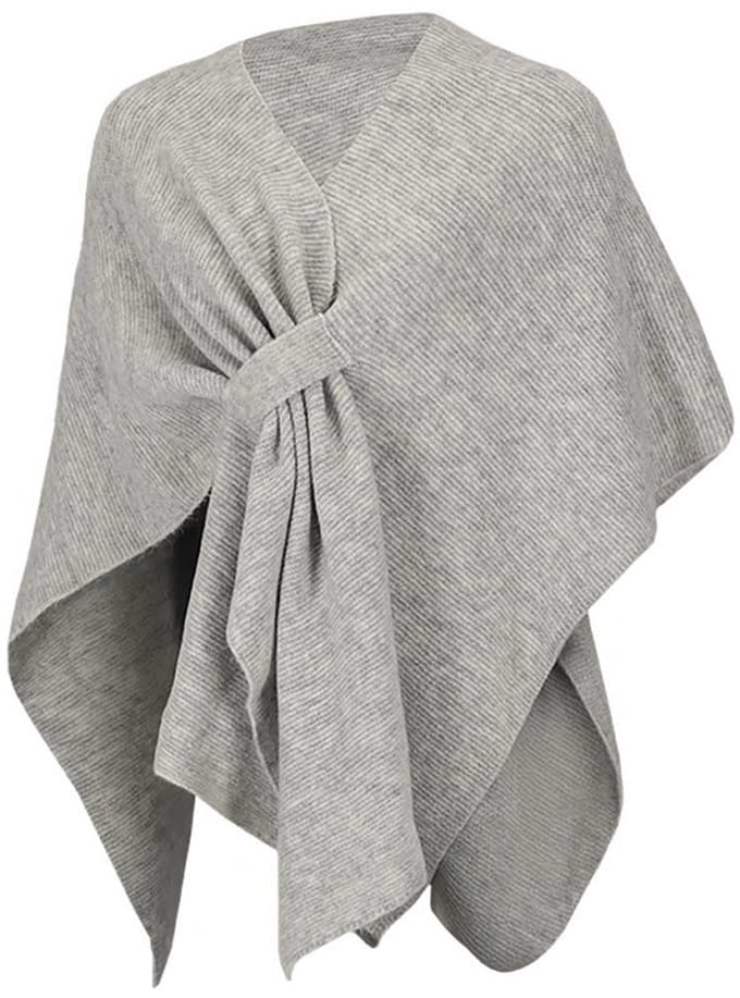 Dames poncho one size - licht grijs