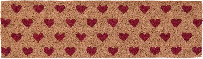 Clayre & Eef Deurmat 75x22 cm Rood Kokos Hart