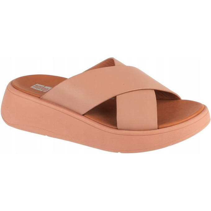 FitFlop Dames/Dames F-Mode Leren Flatform Sliders (Beige)