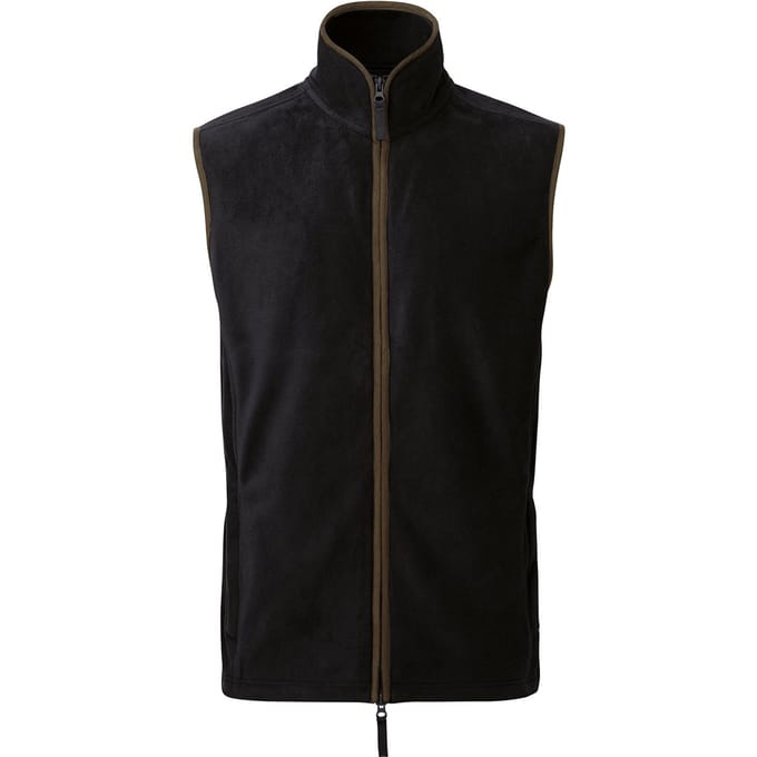 Premier Heren Artisan Fleece Gilet (Zwart/Bruin)