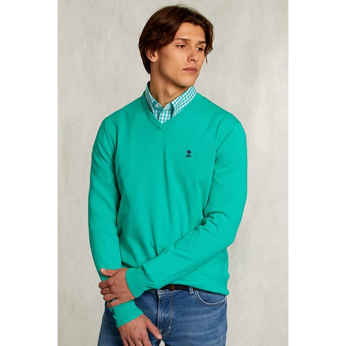 River Woods Normal Fit Basic Cotton V-neck Pullover Moscow Mule Green Taglia: S | Maglioni a maglia Outlet | Uomo | Verde